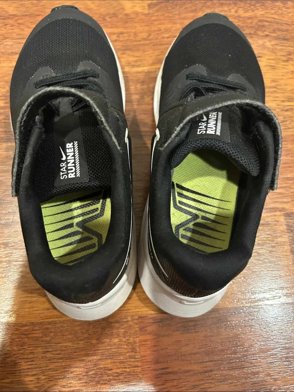 Nike Kids Black and White Velcro Athletic Sneakers